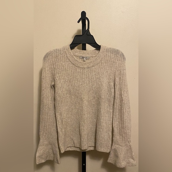 Madewell Cream Crew Neck Ribbed Sweater - Women’s Size XXS - - Picture 1 of 5